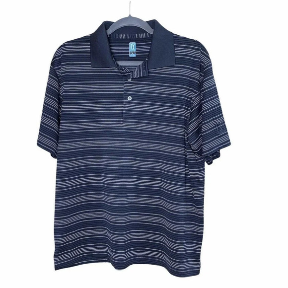 PGA Tour Men's Striped Polo Golf Shirt Size Medium - Picture 1 of 4